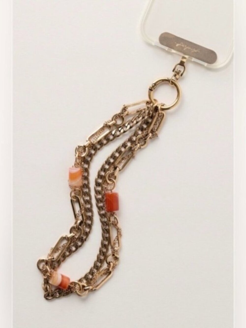 FREE PEOPLE Layered Chain Phone Wristlet Gold